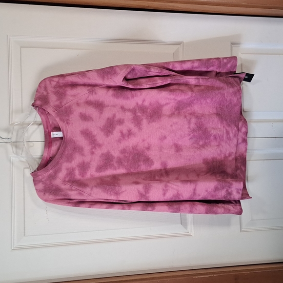 Ideology Tops - NWT Ideology Pullover High Low Tunic Sweatshirt L Pink Tie Dye